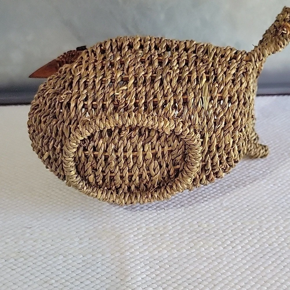 Rattan Turkey basket with wooden beak. 8